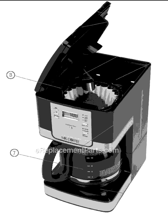 Page A Diagram and Parts List for JWTX95  Mr Coffee Coffee Maker